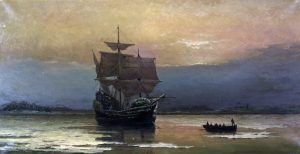 Mayflower in Plymouth Harbour by William Halsall